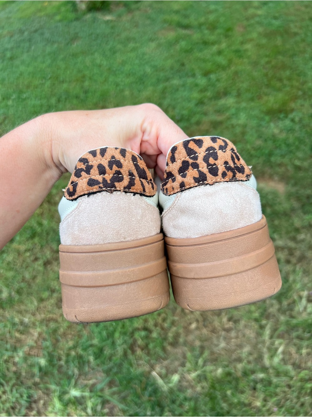 Corkys Cream and Brown Leopard Accent Sneakers - Picture 7 of 9